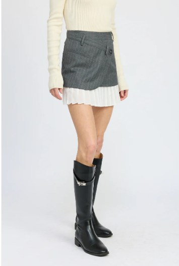 Image of Presley Mixed Media Mini Skirt